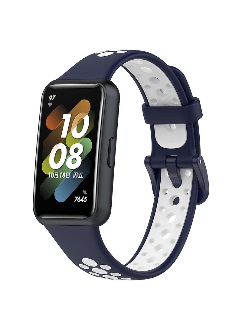 حزام ساعة رياضية متوافق مع سوار Huawei Band 7 / Honor Band 7 ، استبدال سوار معصم سيليكون خفيف الوزن مقاوم للعرق - Image 2