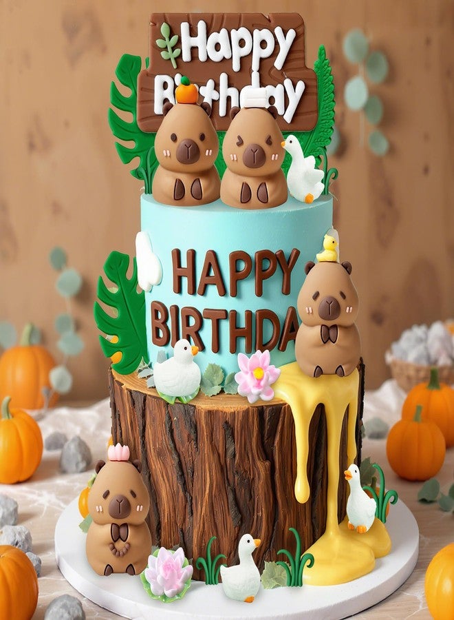 Knana 25Pcs Capybara Cake Toppers Capybara Figurine Birthday Cake Decorations with Duck Cake Topper for Capybara Baby Shower Birthday Party Supplies - Image 3