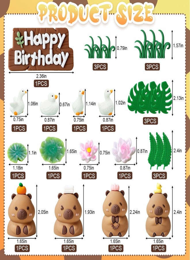 Knana 25Pcs Capybara Cake Toppers Capybara Figurine Birthday Cake Decorations with Duck Cake Topper for Capybara Baby Shower Birthday Party Supplies - Image 2