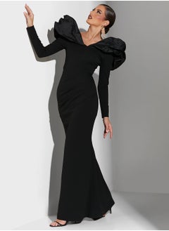 Namshi x Sabrina Exaggerated Sleeve Bodycon Dress  - Image 1