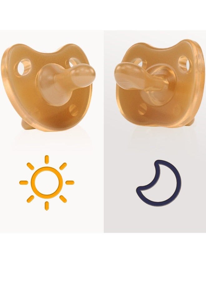 2 PCS Soft Baby Pacifier with Case, Silicone Ergonomic Baby Pacifier for Newborns and Toddlers, Daily to Use (Light Brown)  - Image 2