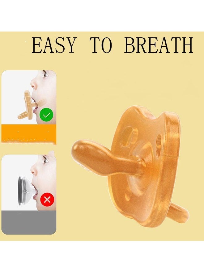 2 PCS Soft Baby Pacifier with Case, Silicone Ergonomic Baby Pacifier for Newborns and Toddlers, Daily to Use (Light Brown)  - Image 3