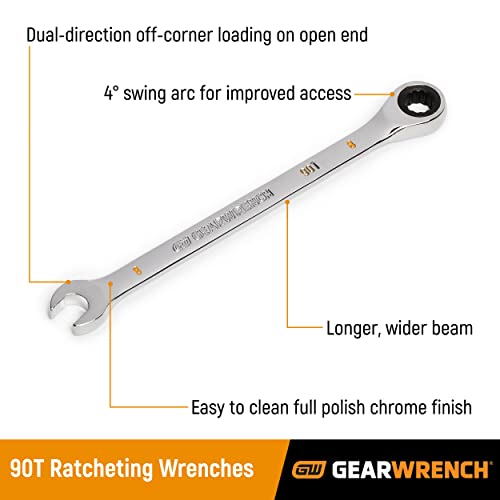 GEARWRENCH 6mm 4 Degree Swing Arch 12 Point Ratcheting Combination Wrench 86906 - Image 3