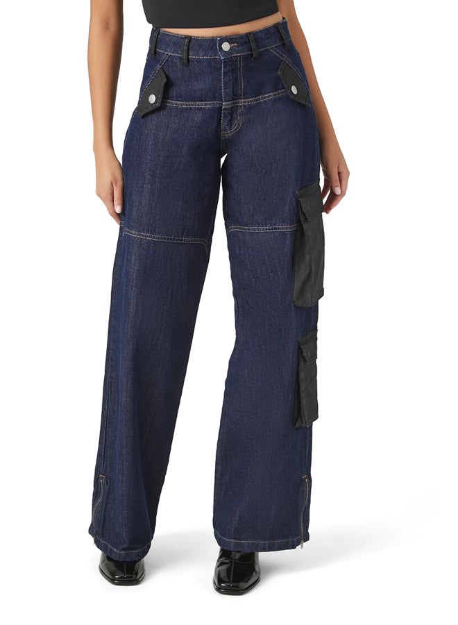 FOREVER 21 Colorblock 90s-Fit Jeans - Image 5