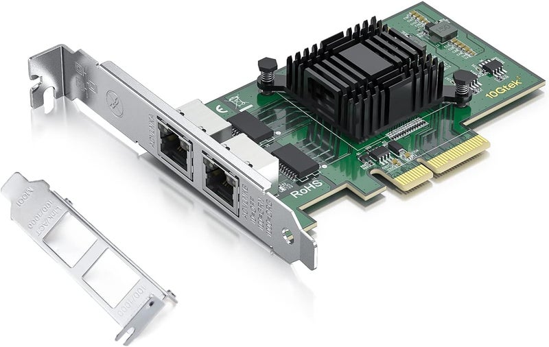 HYFIBER H!Fiber Gigabit Dual NIC with Intel 82576 Chip, 1Gb Network Card Compare to Intel E1G42ET NIC, 2 RJ45 Ports, PCI Express 2.0 X4, Ethernet Card with Low Profile for Windows/Windows Server/Linux - Image 1