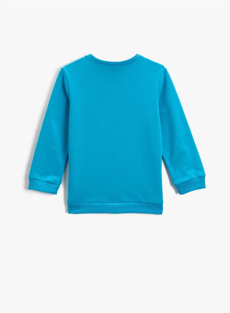 KOTON Sweatshirt Long Sleeve Printed Crew Neck