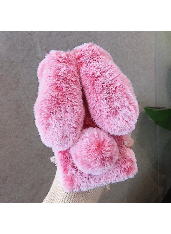 S-TOP Case For iPhone 15 3D Cute Long-eared Rabbit Plush Full Coverage Phone Case - Image 1