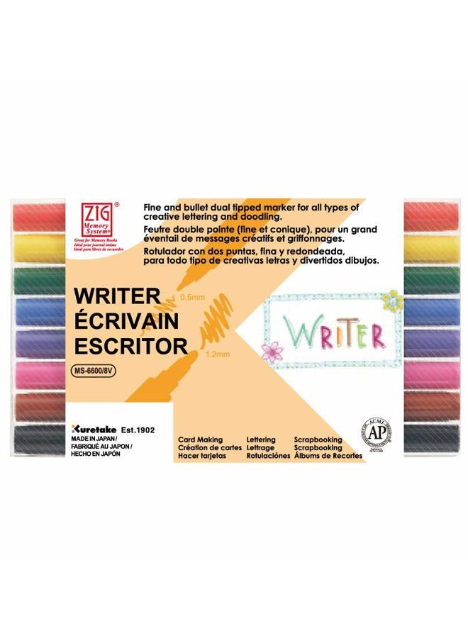 Zig Memory System Writer Dual-Tip Markers 8/Pkg - Image 1