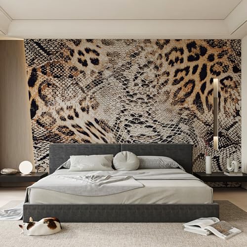 Zeeko Leopard Print Wall Murals Peel and Stick 144"x100" Large Canvas Cheetah Snake Wallpaper Self Adhesive Renter Friendly Removable for Bedroom Living Room Modern Wall Decor - Image 3
