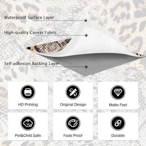 Zeeko Leopard Print Wall Murals Peel and Stick 144"x100" Large Canvas Cheetah Snake Wallpaper Self Adhesive Renter Friendly Removable for Bedroom Living Room Modern Wall Decor - Image 5