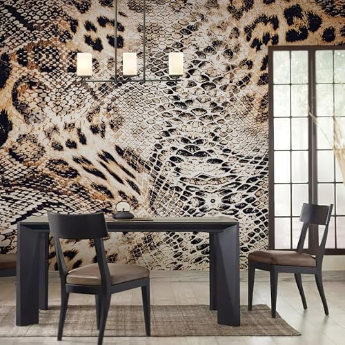 Zeeko Leopard Print Wall Murals Peel and Stick 144"x100" Large Canvas Cheetah Snake Wallpaper Self Adhesive Renter Friendly Removable for Bedroom Living Room Modern Wall Decor - Image 1