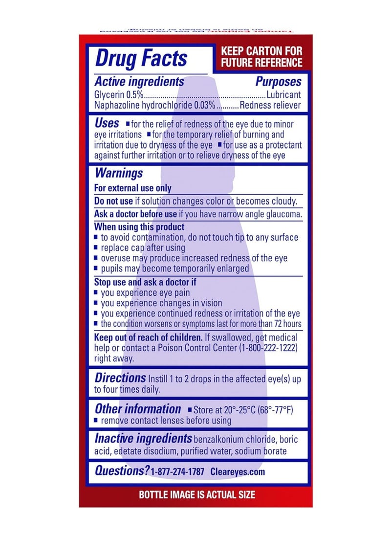 Clear Eyes - Maximum Redness Relief Eye Drops 0.5 Fl Oz Pack Of 3 - Image 1