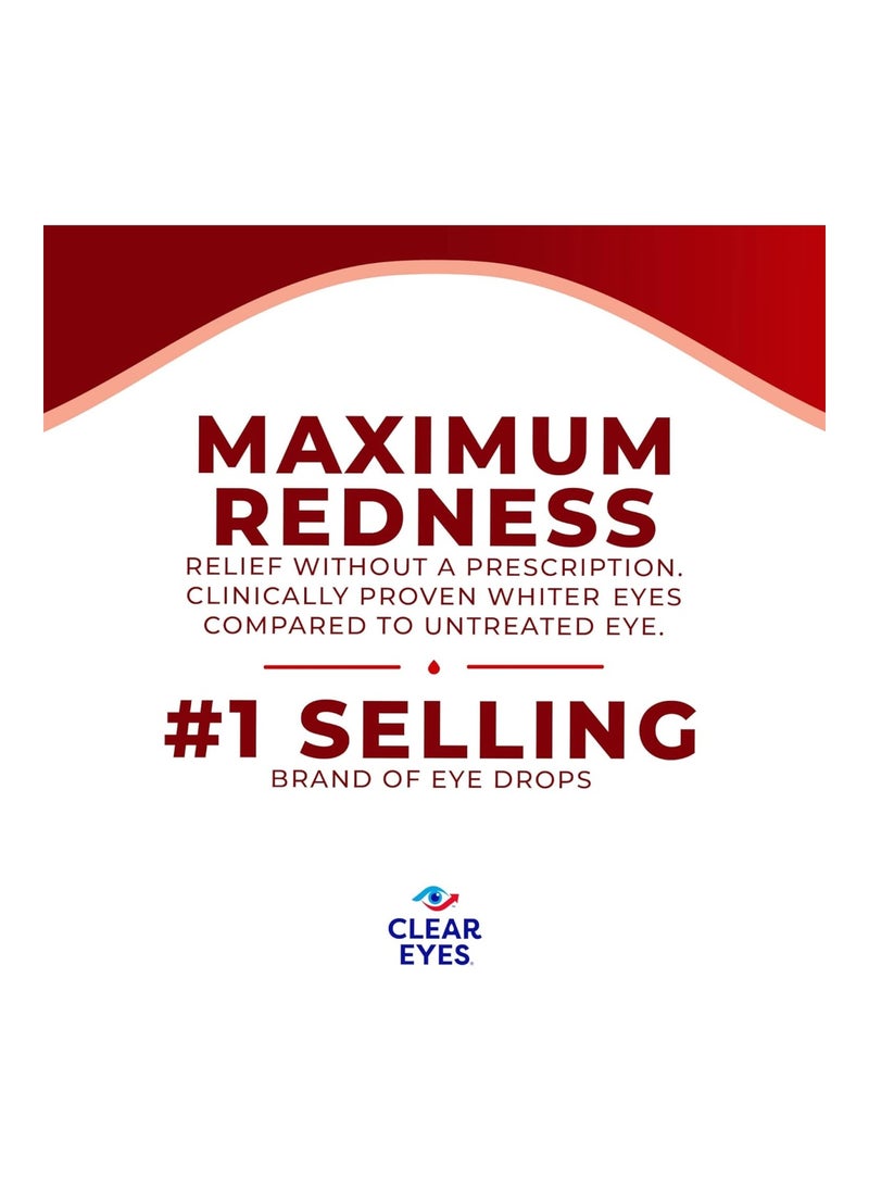 Clear Eyes - Maximum Redness Relief Eye Drops 0.5 Fl Oz Pack Of 3 - Image 1