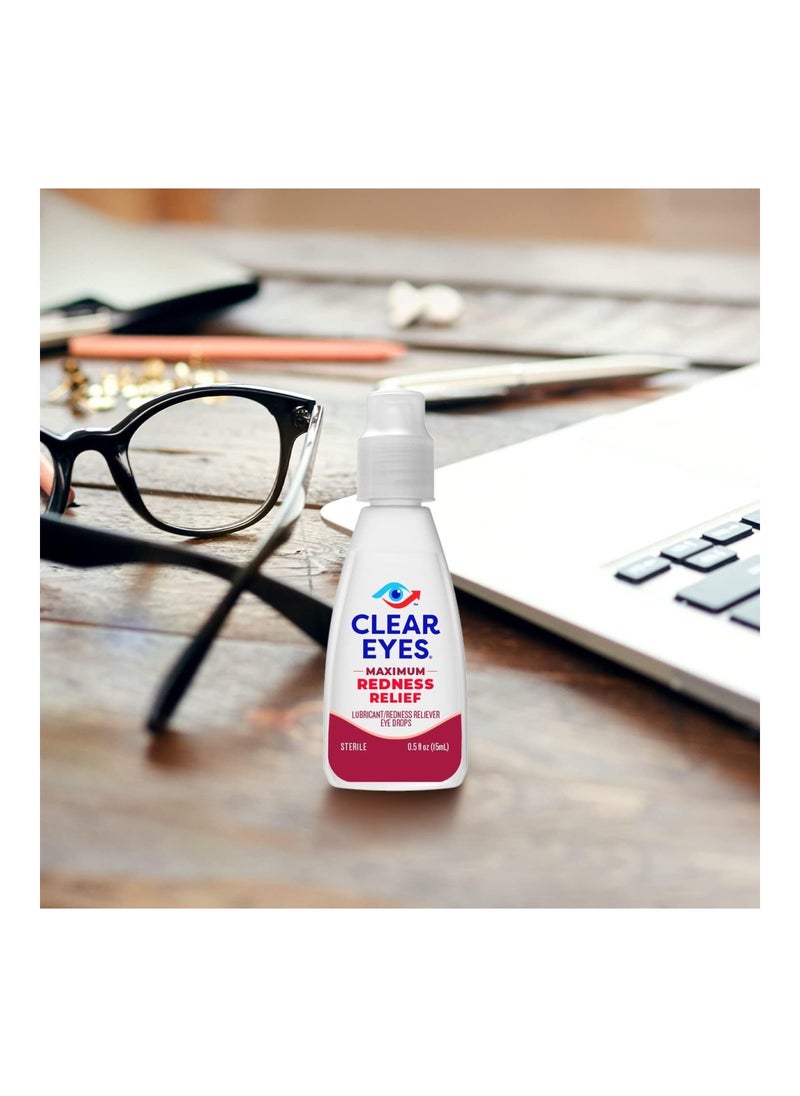 Clear Eyes - Maximum Redness Relief Eye Drops 0.5 Fl Oz Pack Of 3 - Image 1