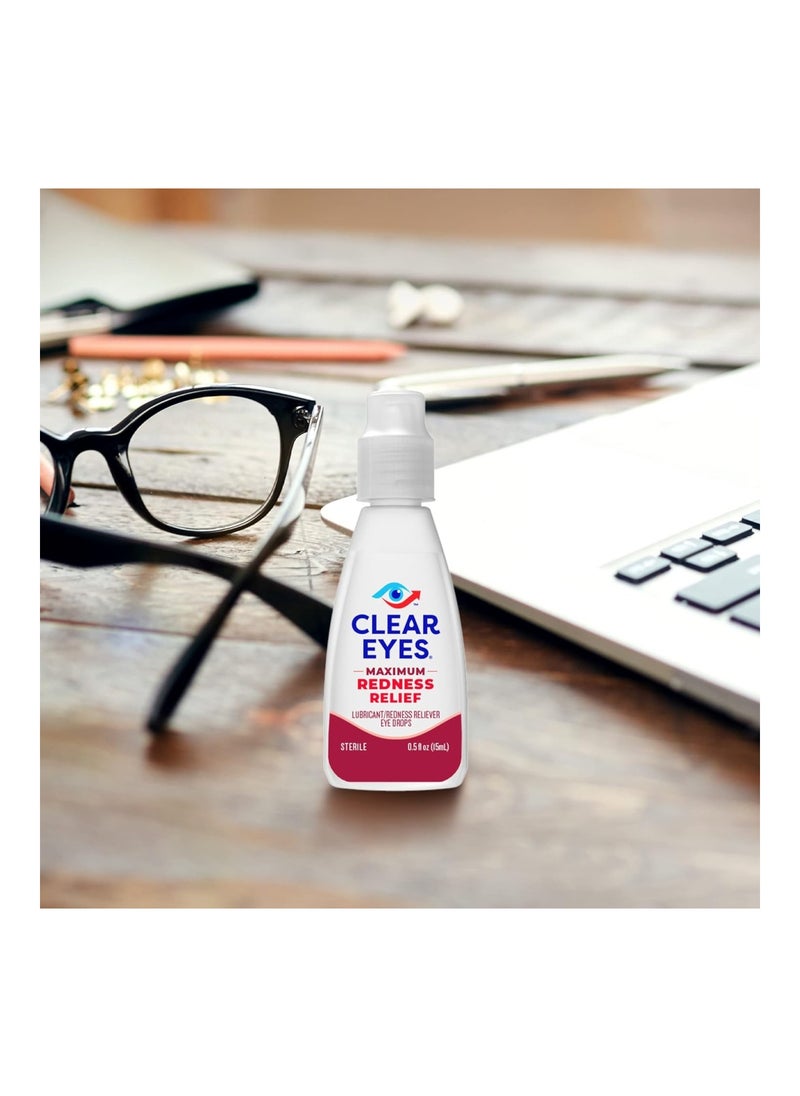 Clear Eyes - Maximum Redness Relief Eye Drops 0.5 Fl Oz Pack Of 3 - Image 1