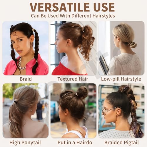 Cerrito Hair Band for Women & Girls, No Damage Hair Elastics, Strong Hold Ponytail Holders, Soft, Stretchable Rubber Bands for Thick, Thin, Curly & Straight Hair (Black, Pack of 30) - Image 3
