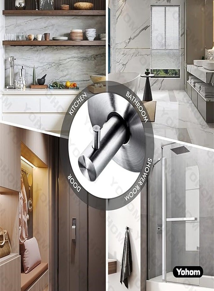 High Quality New Style Suction Cup Hooks, Stainless Steel Suction Cup, Suitable for Kitchen Hanger Towel Wall, No Drilling Required, Brushed Silver 2 Pieces - Image 5