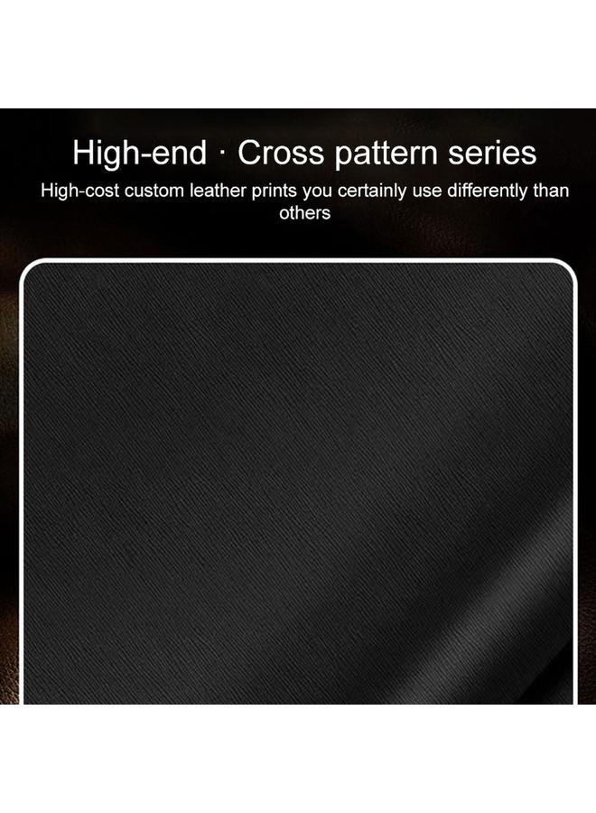 اس-توب جراب لهاتف OnePlus Ace 2 مصنوع من جلد البولي يوريثان بتصميم متقاطع وحواف فضية - Image 3