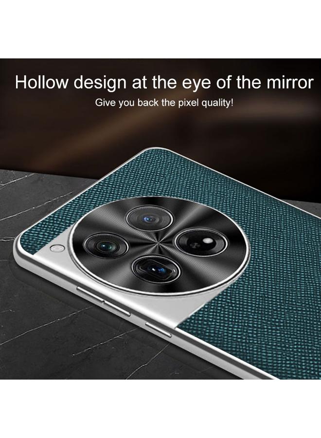 اس-توب جراب لهاتف OnePlus Ace 2 مصنوع من جلد البولي يوريثان بتصميم متقاطع وحواف فضية - Image 5