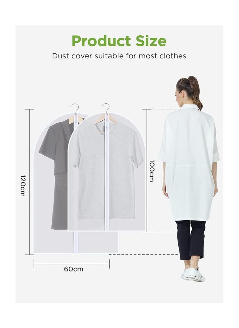 Arabest 10 Pcs Hanging Garment Bags, Dress Clothes Protector Bag with Zipper, Dust Cover, Mothproof, Closet Garment Suit Skirt Cover Bag for Wardrobe Storage, 2 x Medium (60x120cm), 8 x Small (60x100cm) - Image 5