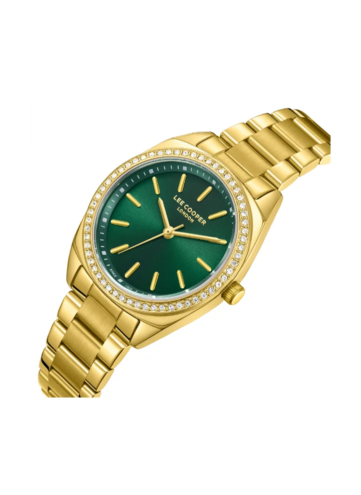 لي كوبر Women's Analog Display Watch With Gold Metal Strap - LC08041.170
