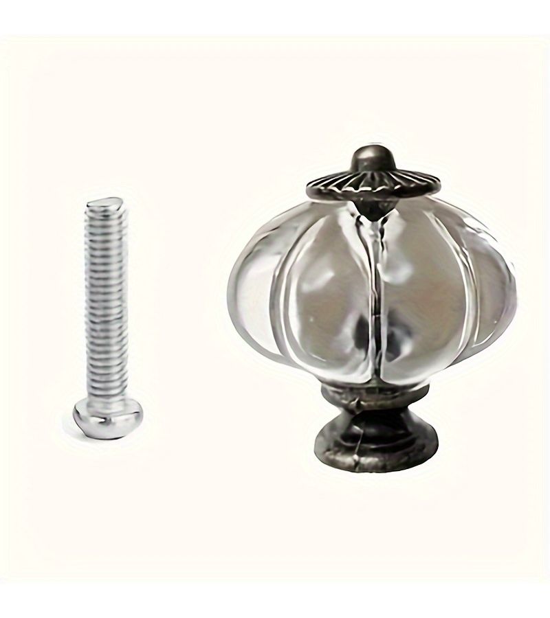 10pcs Transparent Acrylic Cabinet Knobs Clear Pumpkin Dresser Knobs Vintage Decorative DIY Handles Pulls For Furniture Drawers - Image 5