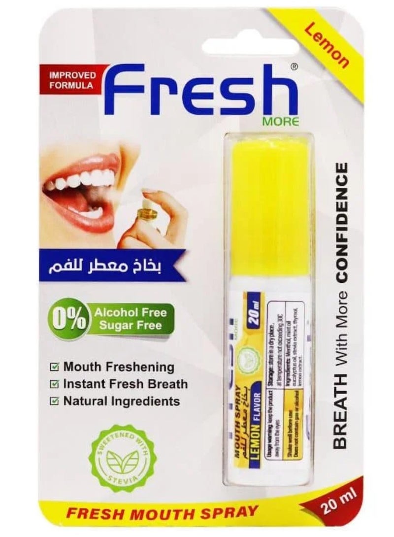 فريش مور قطعتين  من بخاخ  معطر للفم بنكهة ليمون المنعش 20x2 مل - Image 2
