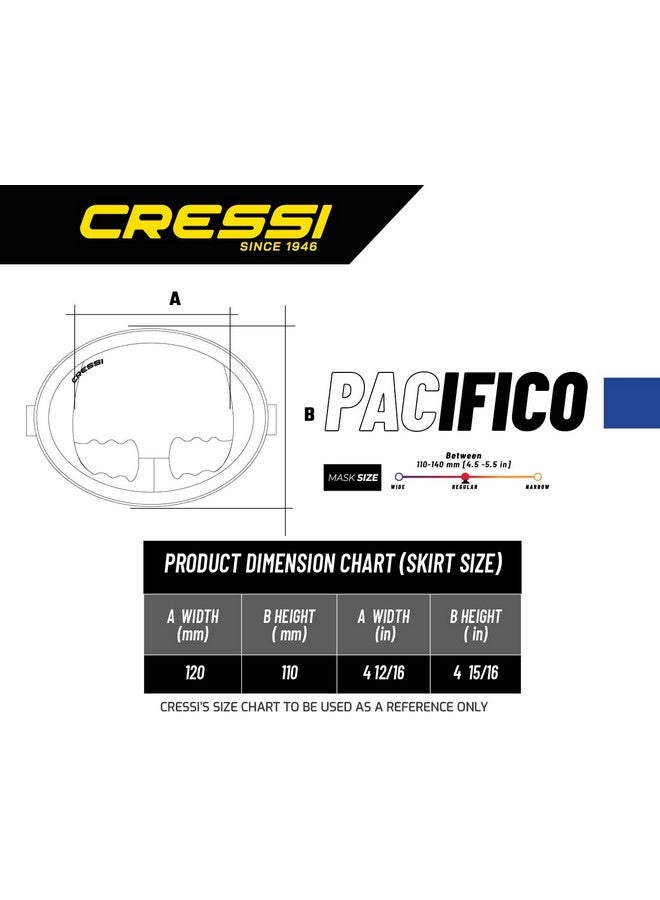 Cressi Classic Retro Style Freediving Mask Oval Tempered Glass Lens Pacifico: Designed In Italyblack - Image 5