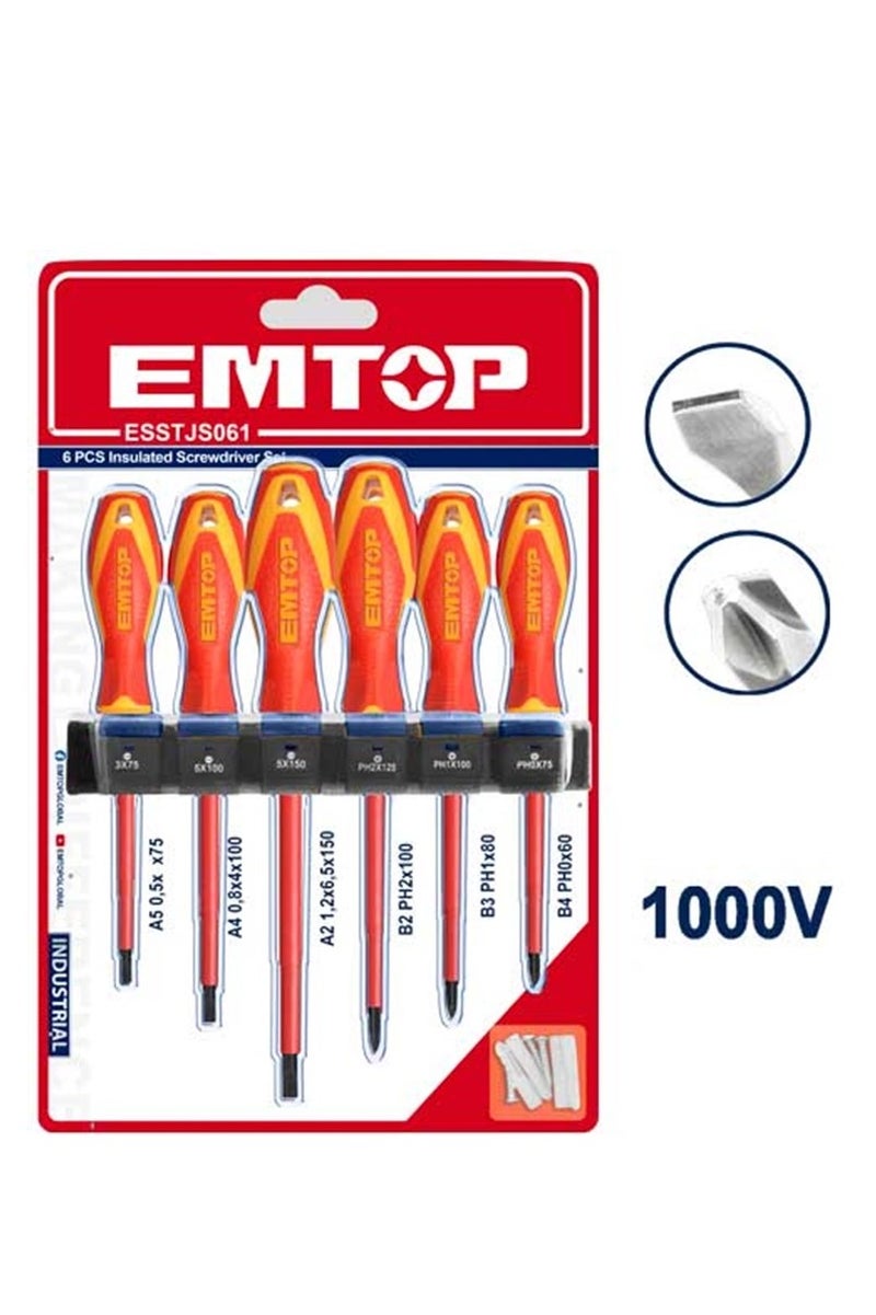 EMTOP 6 Pcs insulated screwdriver set - Image 2