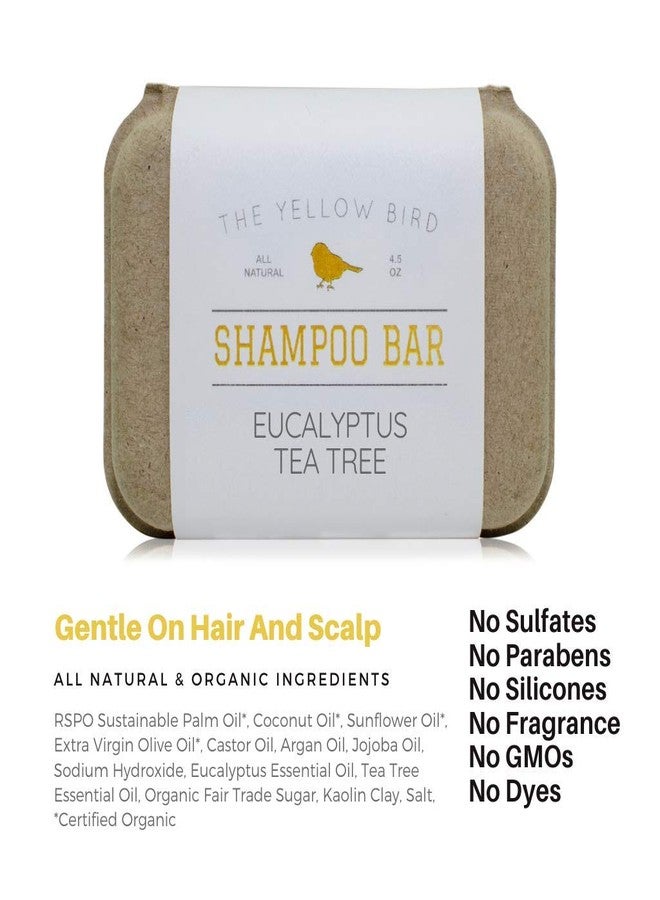 The Yellow Bird Eucalyptus Tea Tree Shampoo Bar. All Natural & Organic Ingredients. Sulfate Free, Detergent Free, Color Safe, and Silicone Free. Vegan, Plastic Free, Zero Waste Shampoo Soap - Image 3