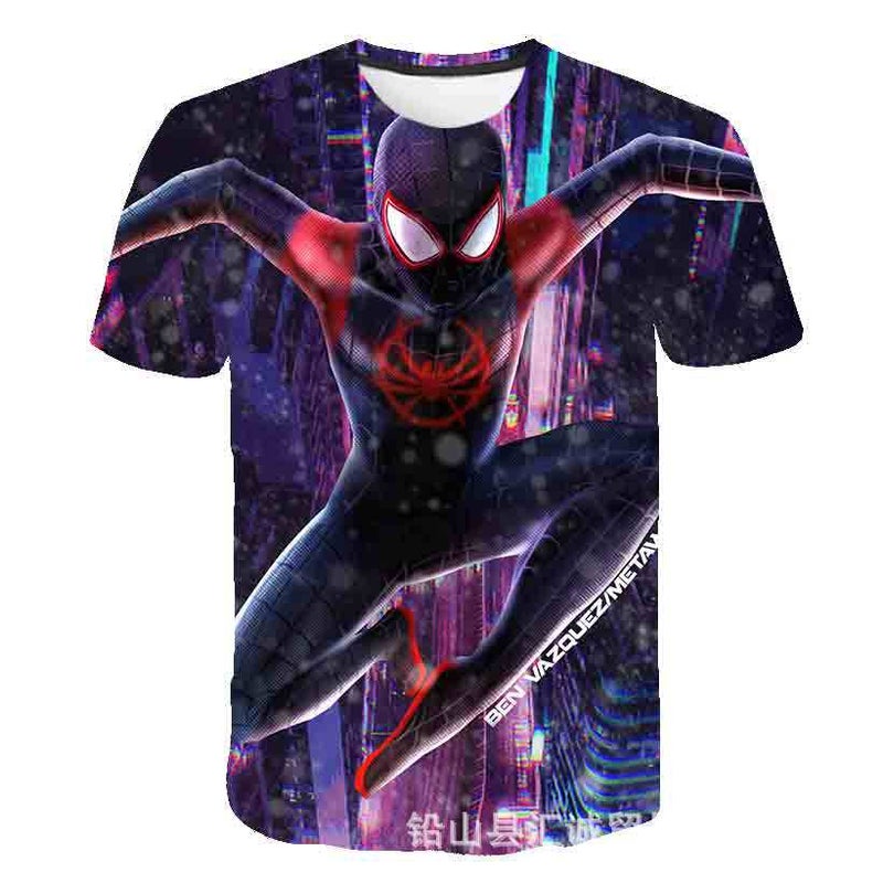Trendy Summer Marvel Spider-Man Pattern 3D Printed T-Shirt Children'S Cool Short Sleeve Loose Fashion Summer T-Shirt - Image 4