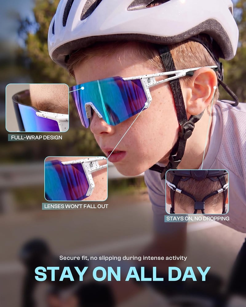 Duco Replaceable parts Polarized Kids Sunglasses Youth Sports Cycling Shades Lightweight Frame UV400 Child Boys Girls Baseball SunGlasses DK310 Integrated practical design - Image 4