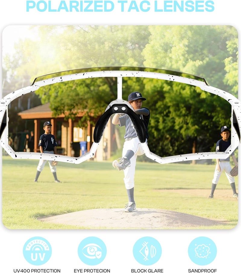 Duco Replaceable parts Polarized Kids Sunglasses Youth Sports Cycling Shades Lightweight Frame UV400 Child Boys Girls Baseball SunGlasses DK310 Integrated practical design - Image 3