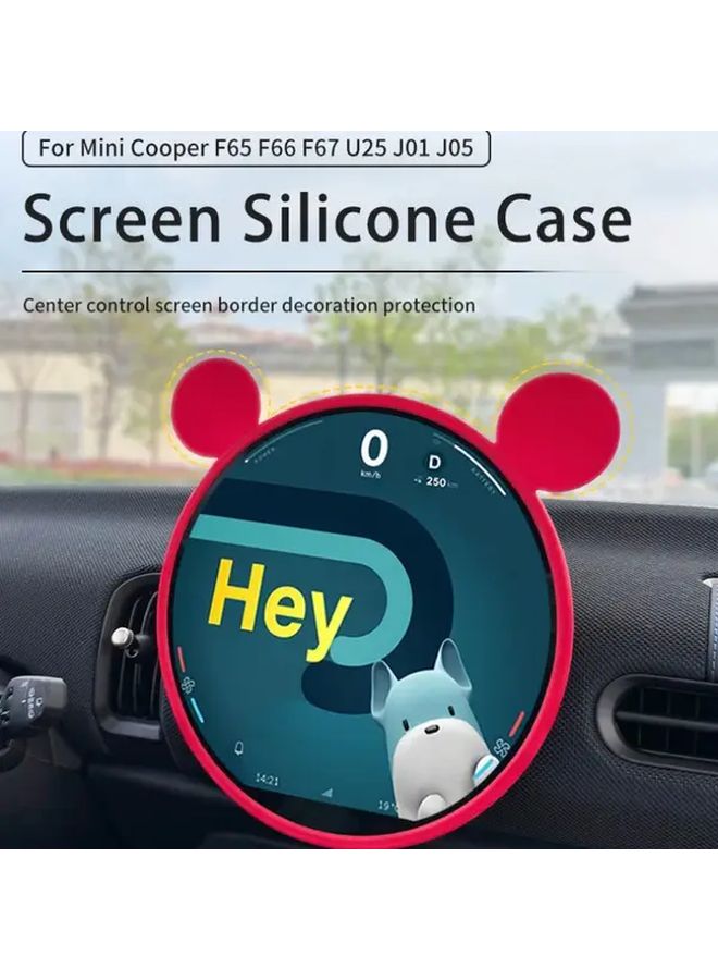 Red Silicone Edge Cover Screen Protector for Mini Cooper S F65 F66 F67 U25 J01 J05 Countryman Navigation Display - Image 5