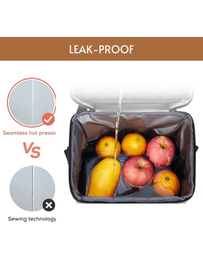 VIO Thermal Lunch Bag Cooler Insulated Lunch Box Tote Reusable Leakproof Food Storage Bag Large Capacity Meal Carrier for Work School Office Travel Picnic Beach Hiking Lunch Container for Men Women Kids Adults with Adjustable Shoulder Strap Lunch Cooling Tote Bento Box Organizer Waterproof Lunch Bag for Snacks and Drinks Multipurpose Hot and Cold Food Carrier Fruit Snacks Box 27X17X20 CM - Image 5