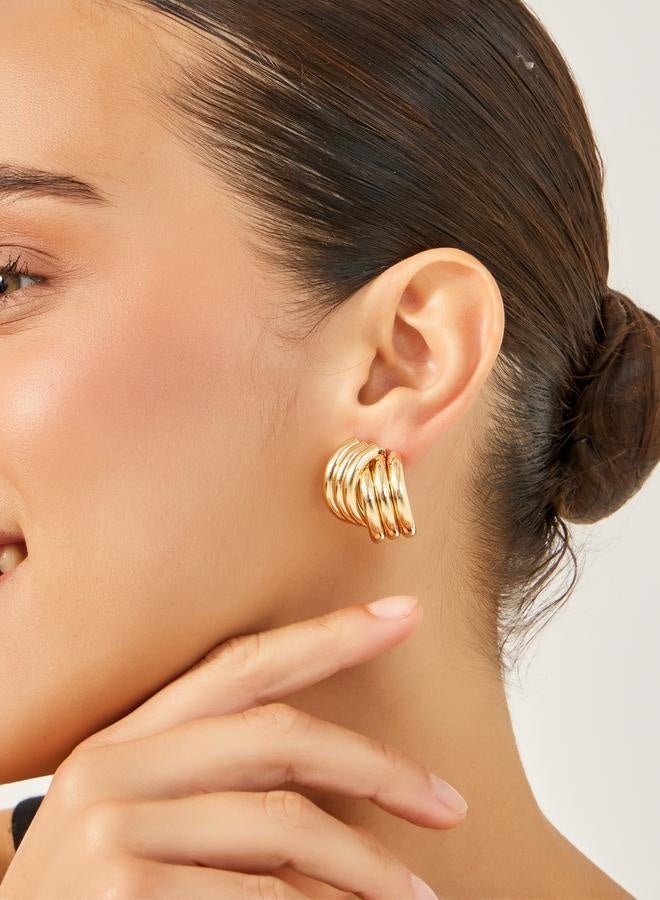 Styli Textured Stud Earrings  - Image 2
