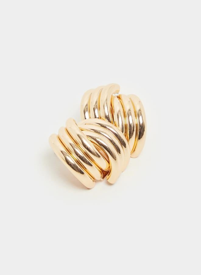 Styli Textured Stud Earrings  - Image 4