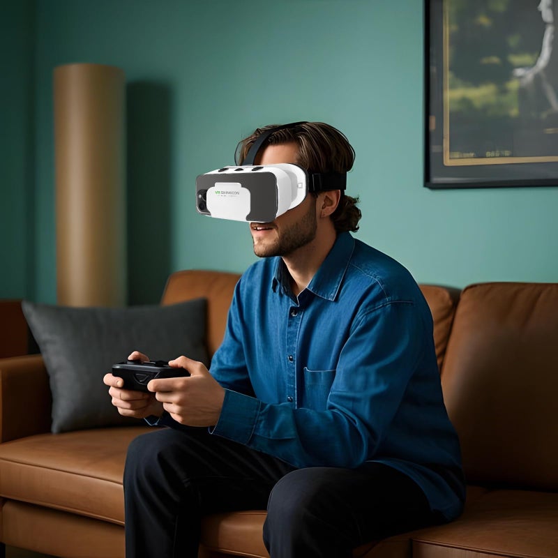 سماعة رأس VR قابلة للتعديل للآيفون 0 400 درجة رؤية مريحة ظهر مفتوح تدفق هواء متعدد الاتجاهات - Image 3