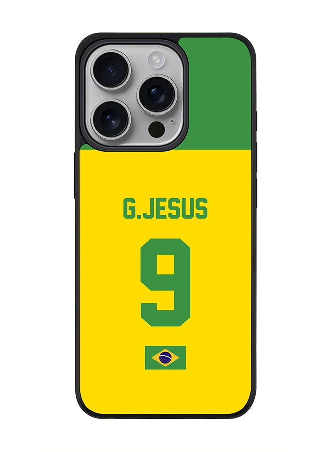 Stylizedd For iPhone 16 Pro Case [Compatible with MagSafe] Slim Magnetic cover Phone Case iPhone 16 Pro -Football - Brazil  G.Jesus - Image 1