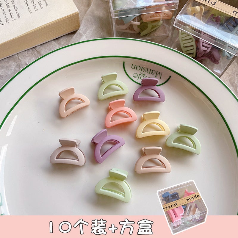 Generic Mini Scrub Hair Claw Clips for Fringe J1047E semicircle-square box 10 Pack