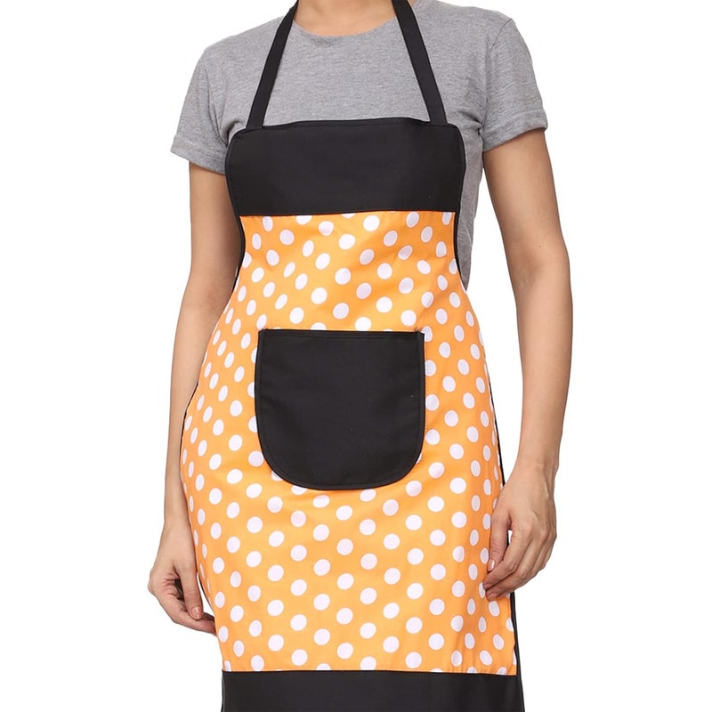 JMi Cotton Dot Strip Design Waterproof Apron With Front Multi Purpose Pocket For Kitchen Cooking Dusting Home Pack of 3 - Image 2