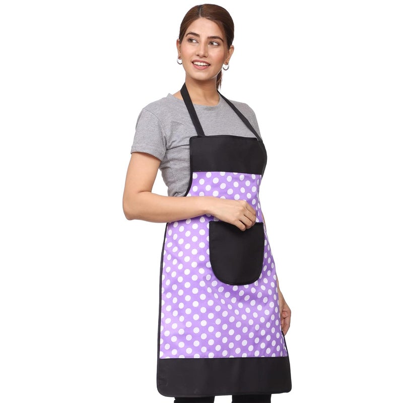 JMi Cotton Dot Strip Design Waterproof Apron With Front Multi Purpose Pocket For Kitchen Cooking Dusting Home Pack of 3 - Image 5
