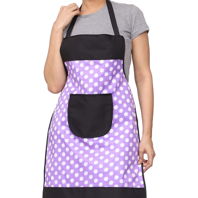 JMi Cotton Dot Strip Design Waterproof Apron With Front Multi Purpose Pocket For Kitchen Cooking Dusting Home Pack of 3 - Image 4