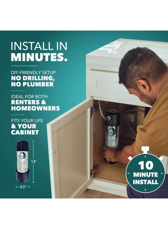 CuZn Under Sink Water Filter for Sink Faucet, 10K Gallons or 1 Year Filtration Life, Reduces PFAs, PFOS, Lead, Chlorine, Improves Taste of Tap Water, NSF/ANSI 42 & 372 Certified High Performance - Image 5