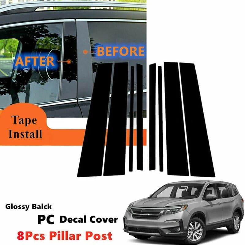 QASULER 8Pcs Car Window Pillar Posts Decal Cover - Image 4