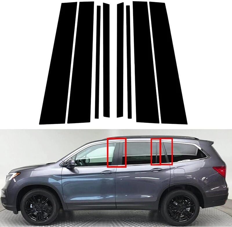 QASULER 8Pcs Car Window Pillar Posts Decal Cover - Image 3