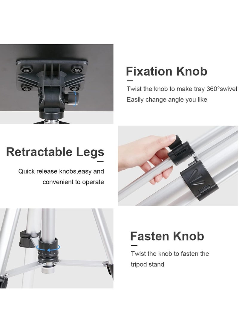 WISFOR - Projector Tripod Stand Portable Projector Stand Foldable Laptop Tripod with Projection Tray and Carry Bag Aluminum Tripod Floor Stand with Adjustable Height for Office Home Stage - Image 1