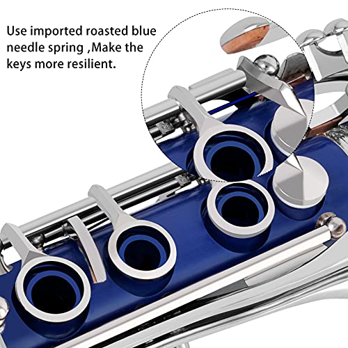 EASTROCK Bb Clarinet 17Nickel Keys ABS Material Wide Range of Tones Particularly Beginner & Students-friendly with Using Tools and Two Replaceable Barrels - Image 3