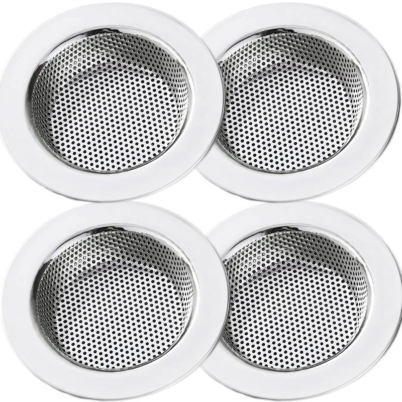 LASSHSWA Kitchen Sink Strainer Stainless Steel Kitchen Sink Drain StrainerSink Strainers for Kitchen Sinks with Large Wide Rim 45 Diameter 4 Pack