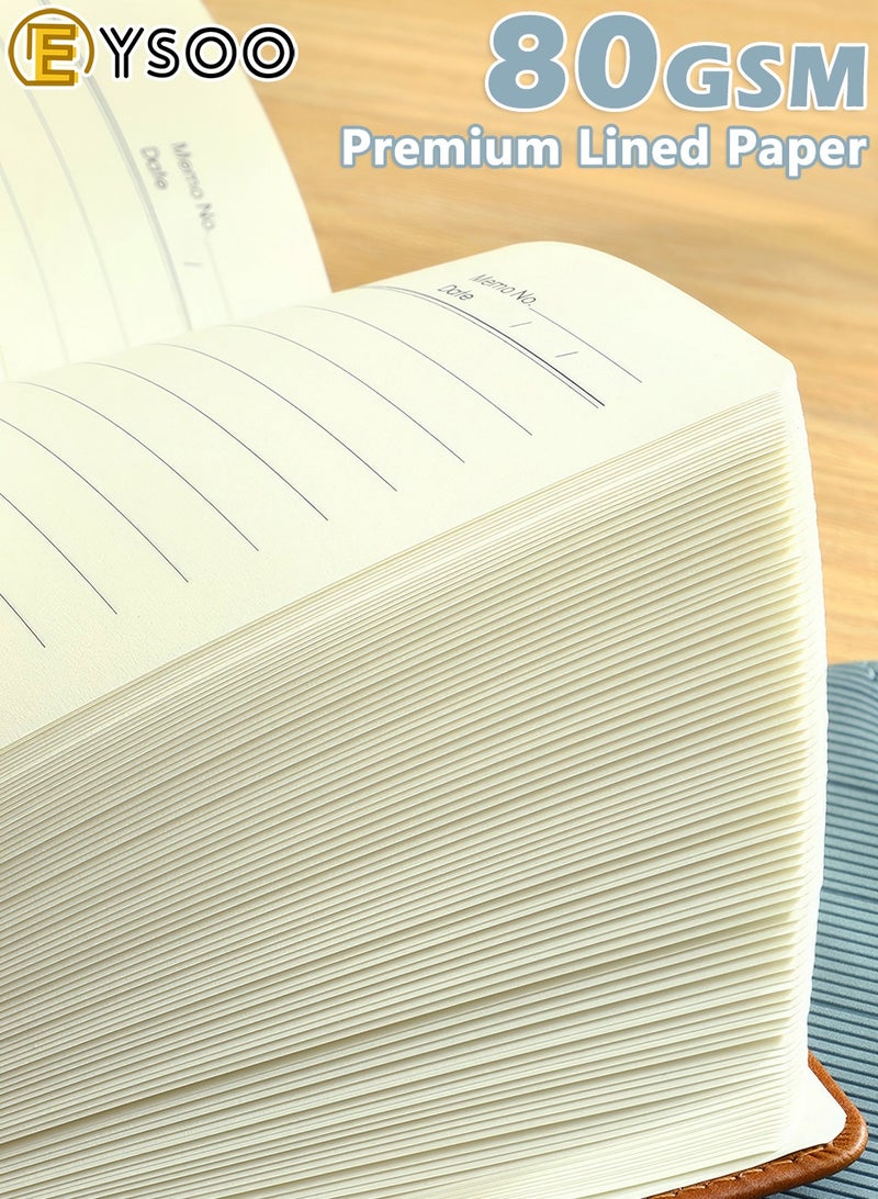  إيسو دفتر EYSOO مقاس A5 مسطر بغلاف صلب - 240 صفحة من ورق 80 غرام - دفتر مسطر للمكتب والمنزل والأعمال التجارية والمدرسة للكتابة وتدوين الملاحظات (أزرق) - Image 4